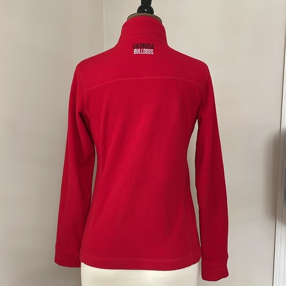 UGA University of Georgia Red Fleece full zip collared lightweight jacket Size S - Picture 2 of 13